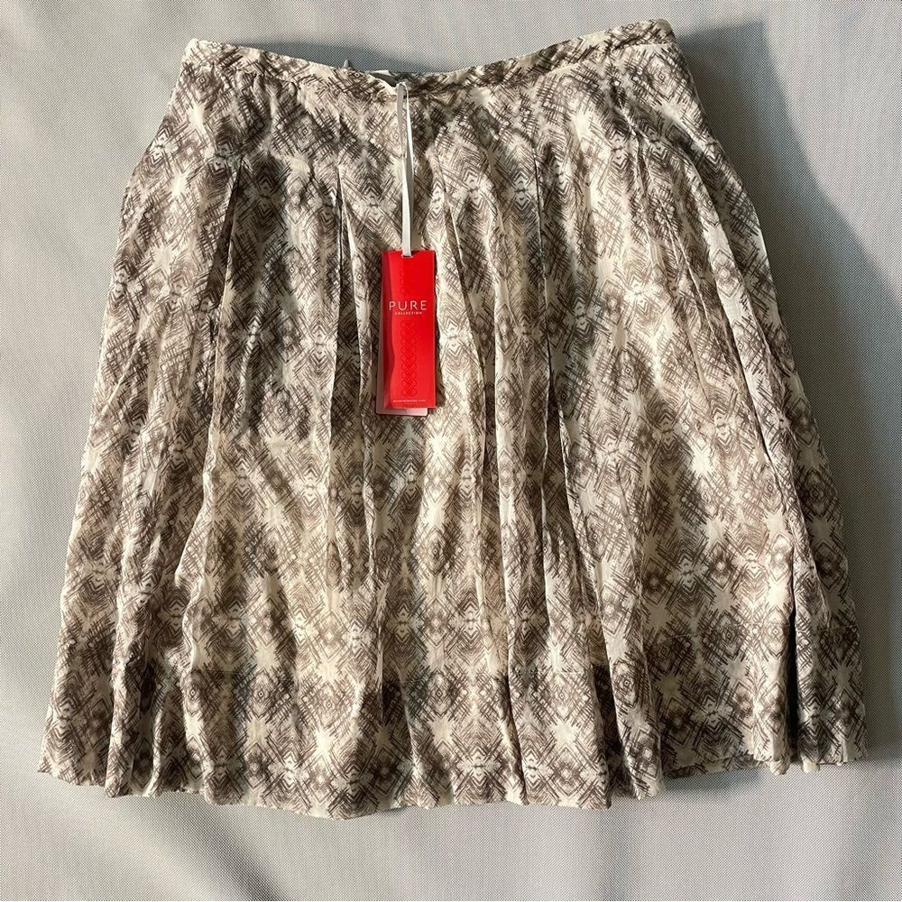 Pure Collection Luxury Flowy Neutral Skirt NWT Women’s Size 12